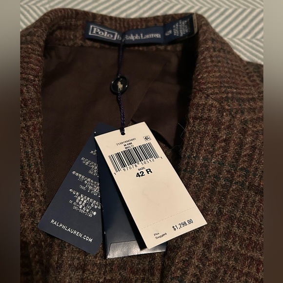 BNWT Polo Ralph Lauren Tweed Blazer Men’s Size 42 R with flip collar - Picture 5 of 10